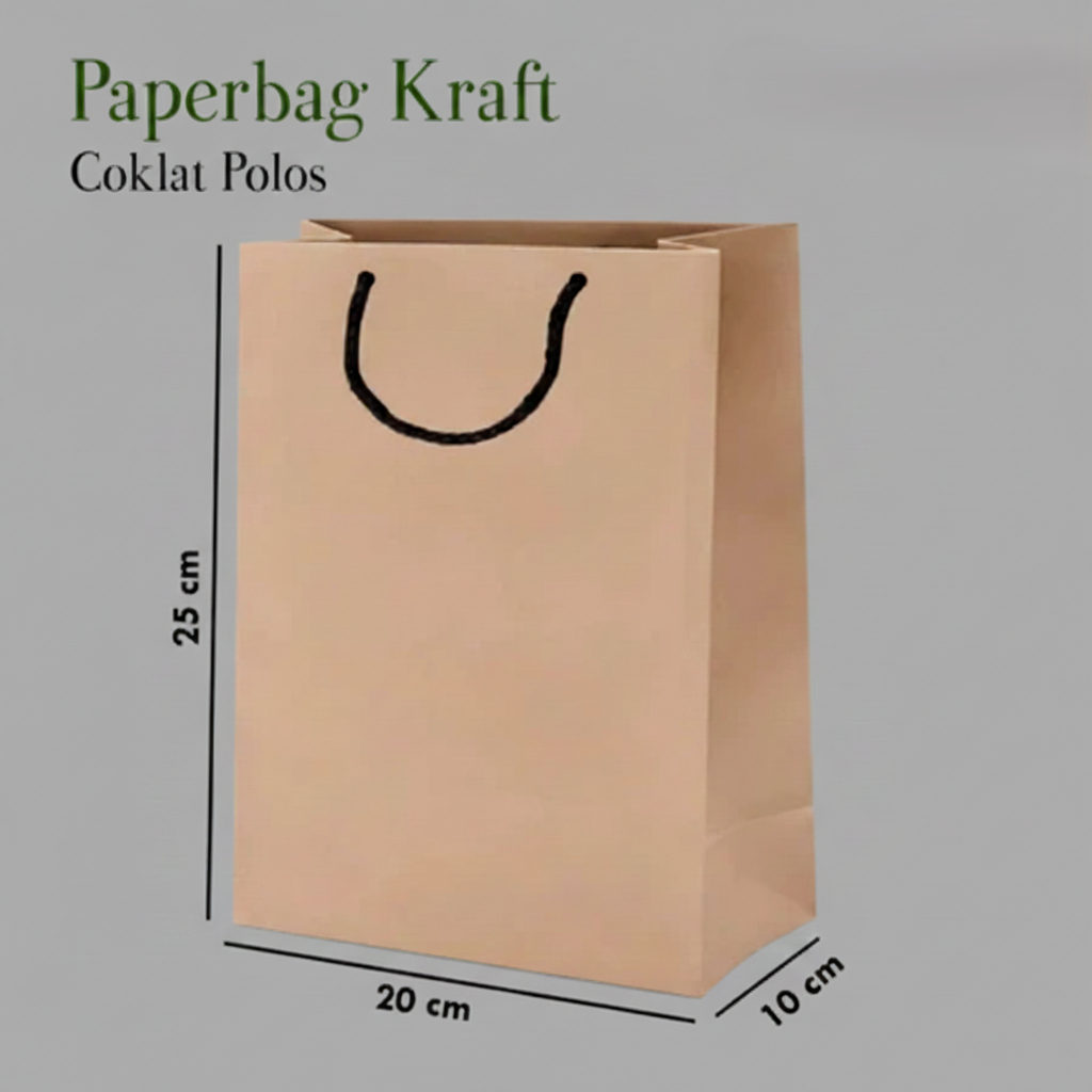 Paper Bag Hajatan Tasyakuran Pernikahan Polos Coklat Ready Stock (Lusin)