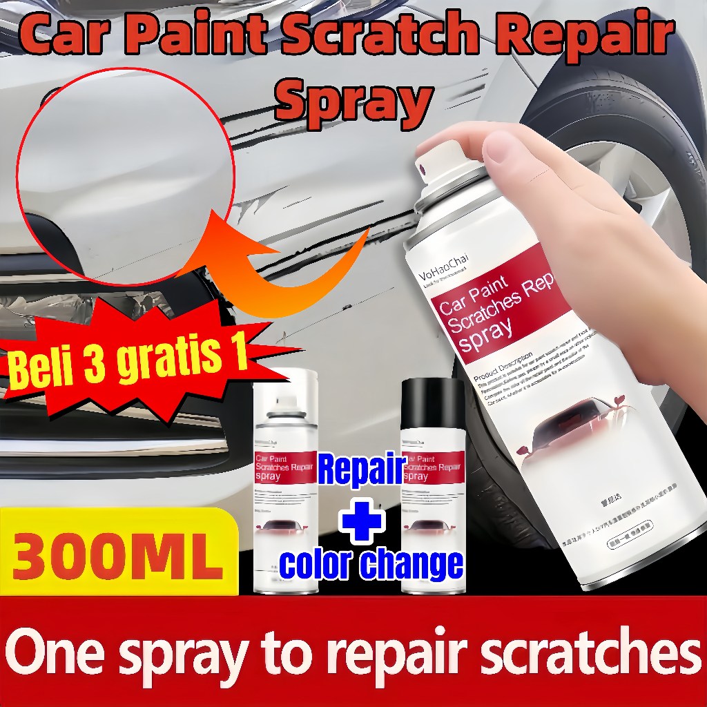 Cat semprot body motor mobil putih/hitam anti gores semprot compound kompon penghilang baret mobil k