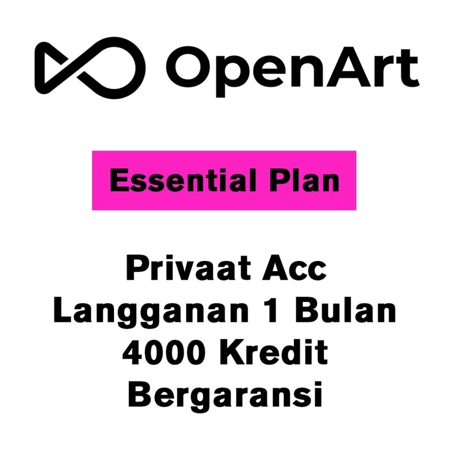 OpenArt AI Essential Plan 1 Bulan 4000 Kredit