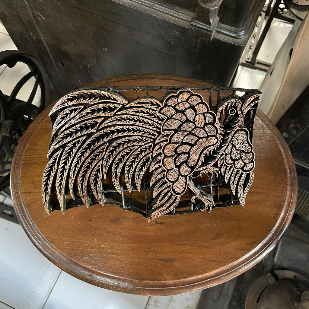 Cap Batik Motif Tembaga Burung Phoenix Lawas Jadul Tua