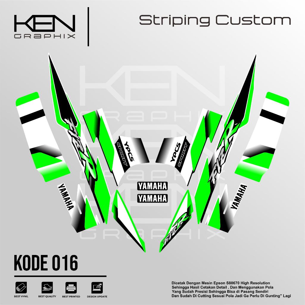 STICKER MOTOR YAMAHA FIZ R/DECAL FIZ R /DECAL VARIASI FIZ/KODE 016