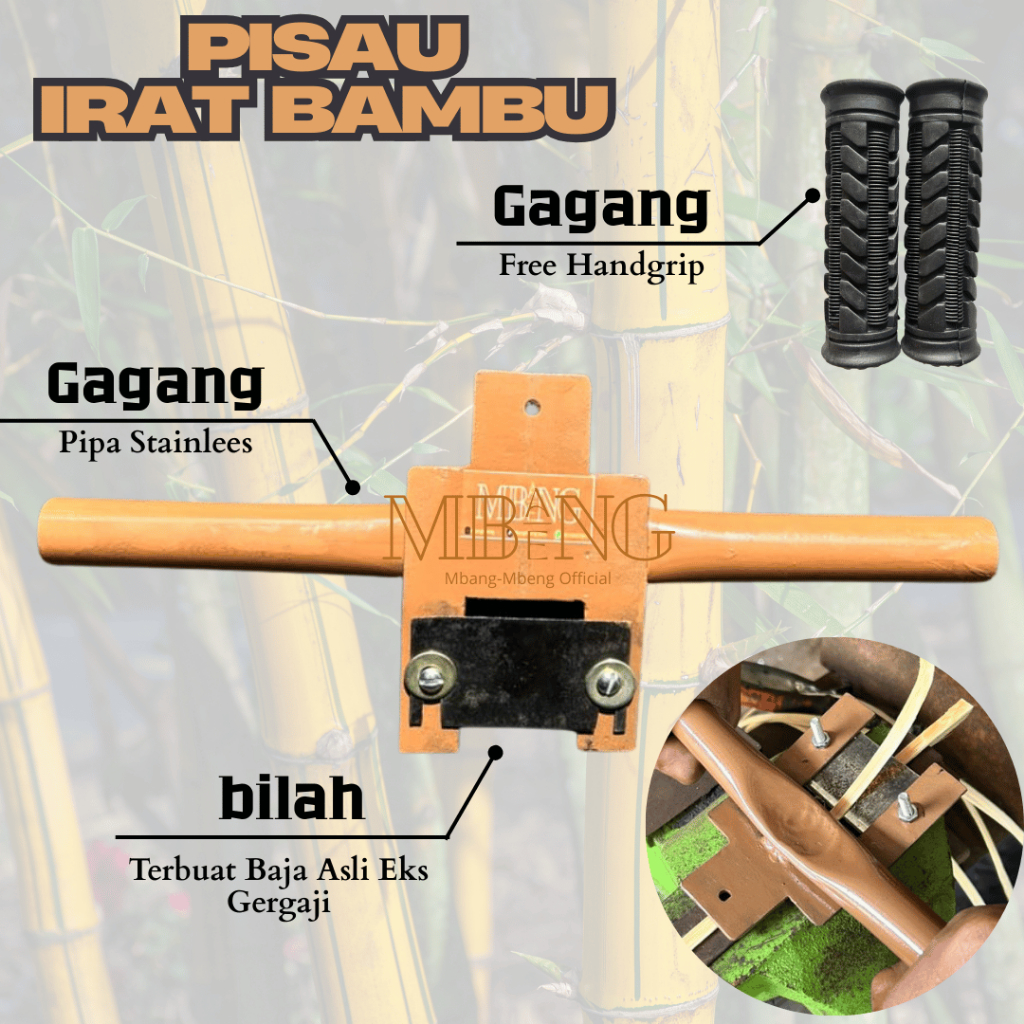 Mbang-Mbeng Pisau Irat Bambu Baja Eks Gergaji Tajam / Alat Irat Bambu Manual  / Alat Kerajinan Bambu