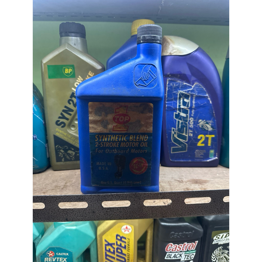 oli samping 2t Top1 Outboard original stok lama