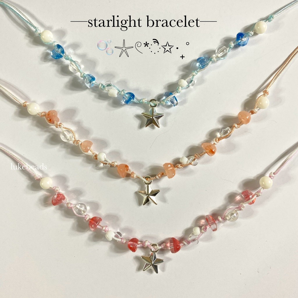 Starlight Bracelet | Edition Batu Kristal | Gelang Tali Batu Alam Kristal Asli | Gelang Manik Serut 