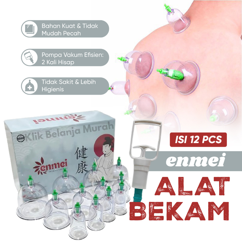 Alat Bekam Enmei 12 Pcs Kop Angin Lengkap / Alat Bekam Enmei Manual Kop Angin 12 Pcs / Set Bekam Enm