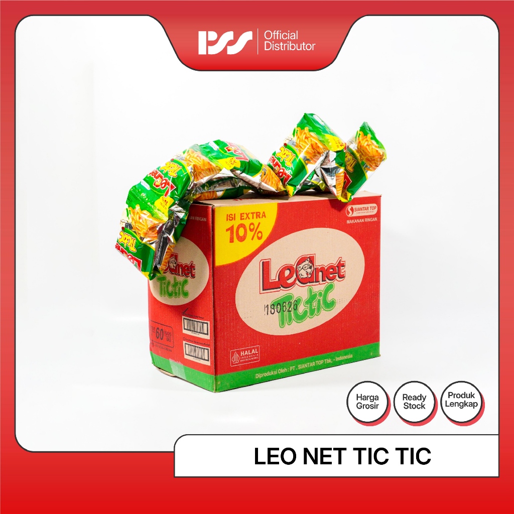 PSS SIANTAR TOP LeaNet TicTic Bawang 60pcs x 10g | Snack Bawang Renyah Gurih Favorit Anak & Keluarga