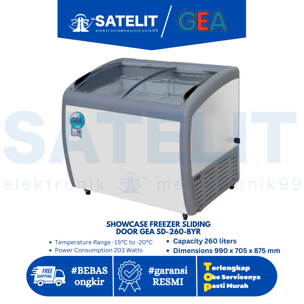 FREEZER BOX SLIDING / CHEST FREEZER / FREEZER SLIDING GEA SD260BY