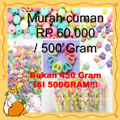 Grosir Manik-Manik Pastel 500 Gram