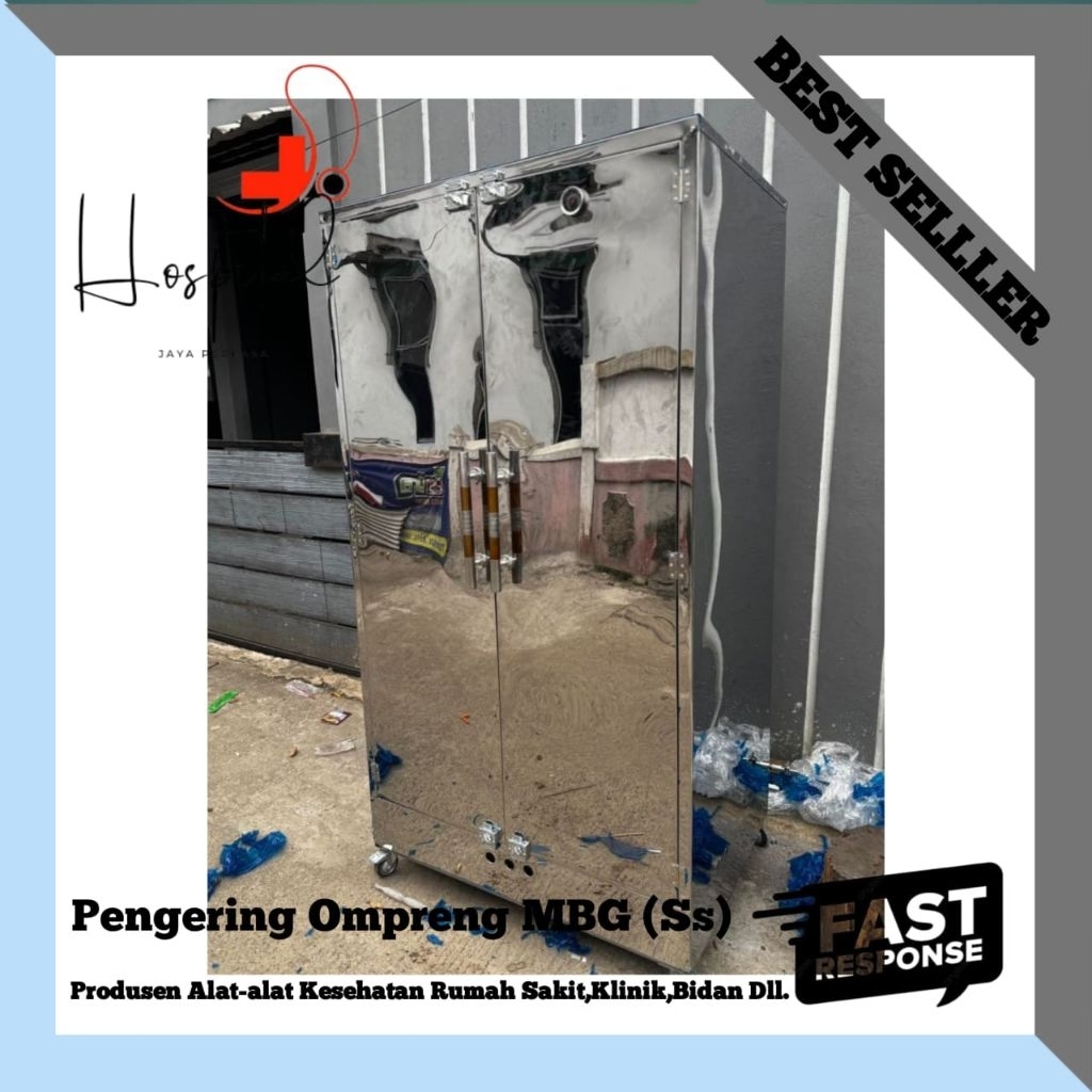 Pengering ompreng Stainless 72 tray & 210 tray MBG / Kebutuhan MBG.