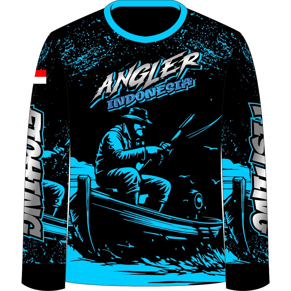 Jersey Angler Indonesia Desain Pemancing Ikan Jersey Racing Super keren Kaos Jersey Full Printing