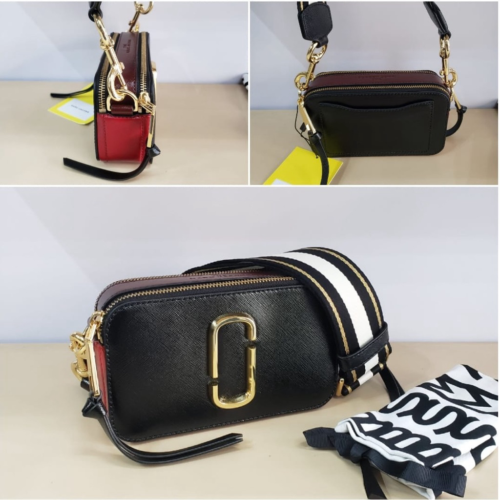 Ready Mj Snapshot Small Camera Bag, M0012007. 18x11x6cm, Black / Red.