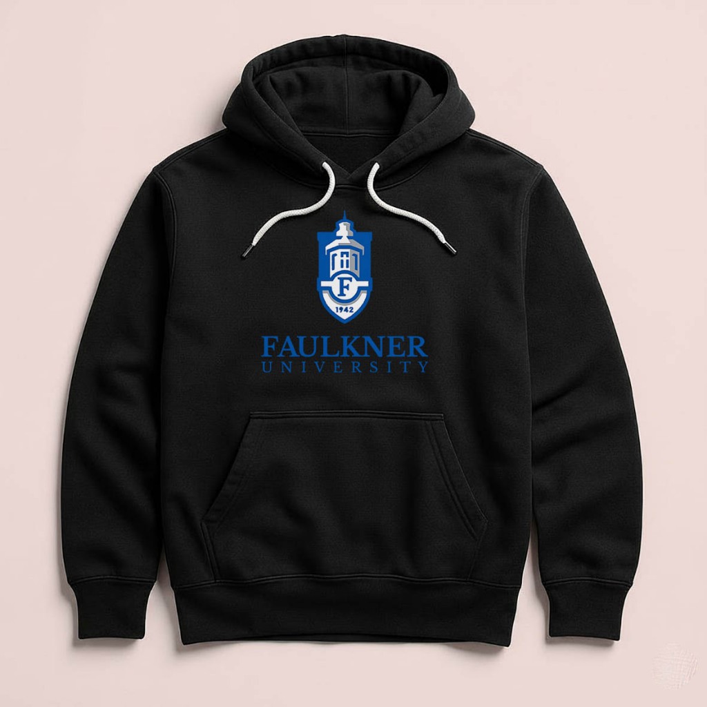 Hoodie FAULKNER University Alabama Unisex Sweater Fleece Hoodie Black Hitam Cloth