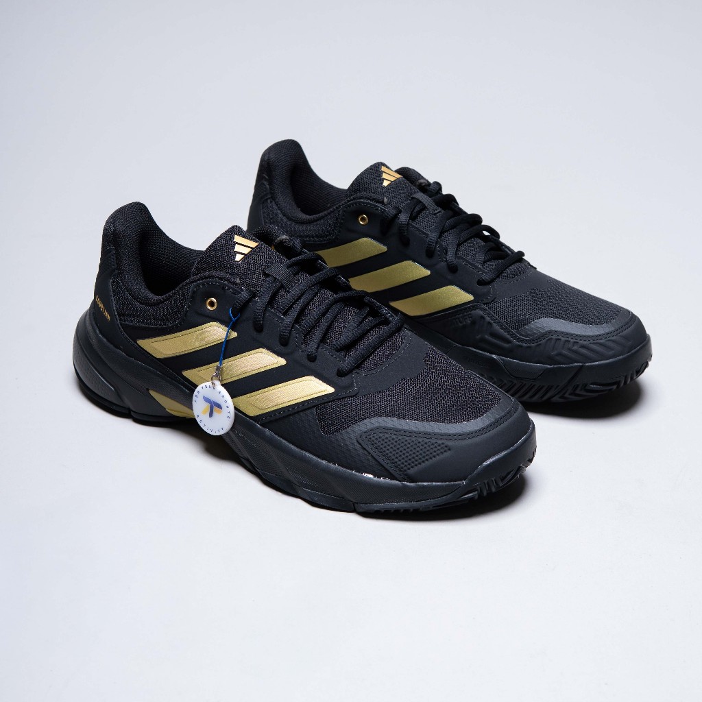 CUCI GUDANG Sepatu Tenis Tennis Shoes Adidas CourtJam Control 3 M Core Black/Gold Metallic/Core