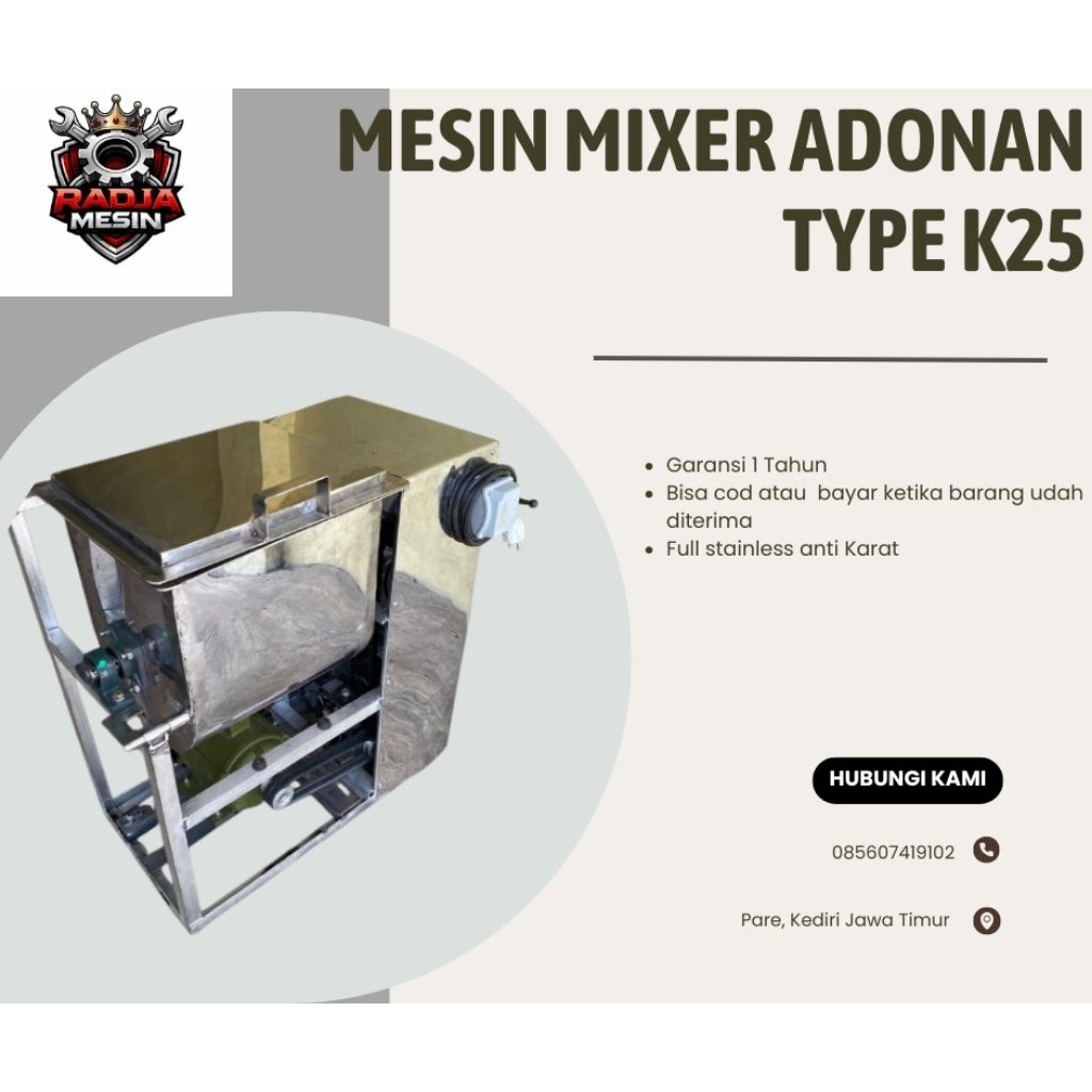 MESIN MIXER ADONAN TYPE K25_MESIN MIXER ADONAN KAPASITAS 25-30KG