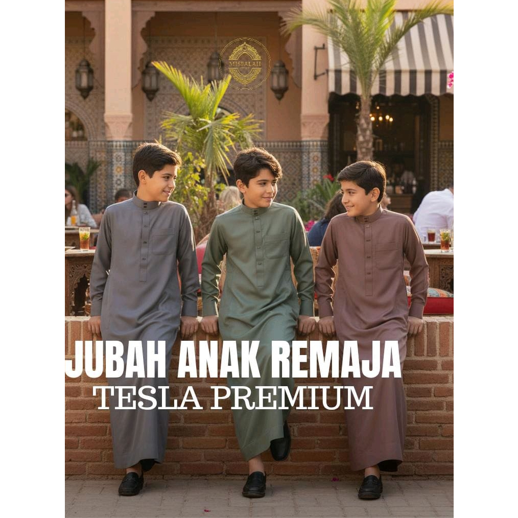 Misfalah Store - Jubah Gamis Remaja RAIDAN 10-18 Manset Bahan Tesla Premium Rekomendasi Jubah Lebara