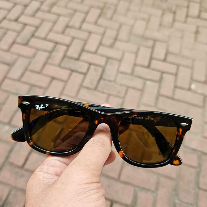 KACAMATA RAYBAN WAYFARER RB2140 TORTOISE LENSA COKLAT POLARIZED ORIGINAL