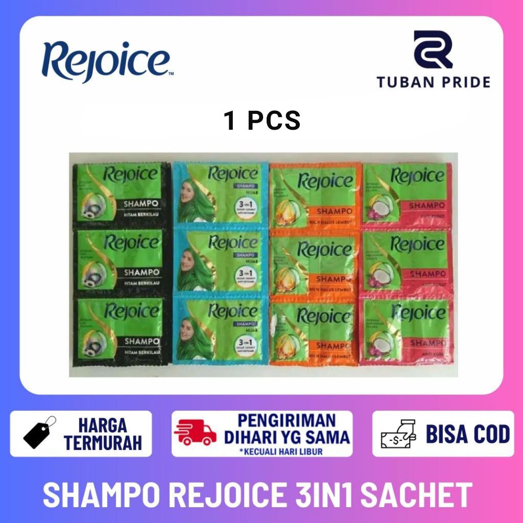 [TP] Sampo Rejoice 3in1 Sachet 10 Ml Per Sachet Rambut Lembut Korean Rose Lembut Ternutrisi Rich Hal