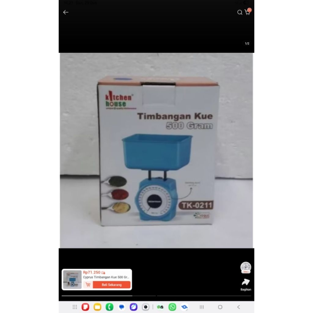 Cyprus Timbangan Kue 500 Gram TK 0211 Manual Scale Kitchen House