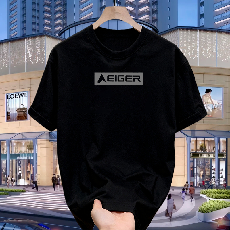 100% Original - EIGER T-Shirt Pria Wanita Katun Tebal Adem Kaos Unisex Casual Harian