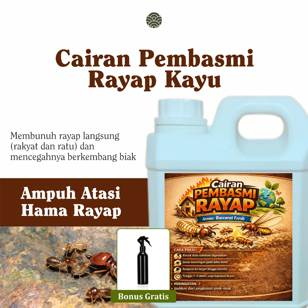 Cairan Anti Segala Rayap Kayu 1 Liter Basmi Sampai Ratu Rayap