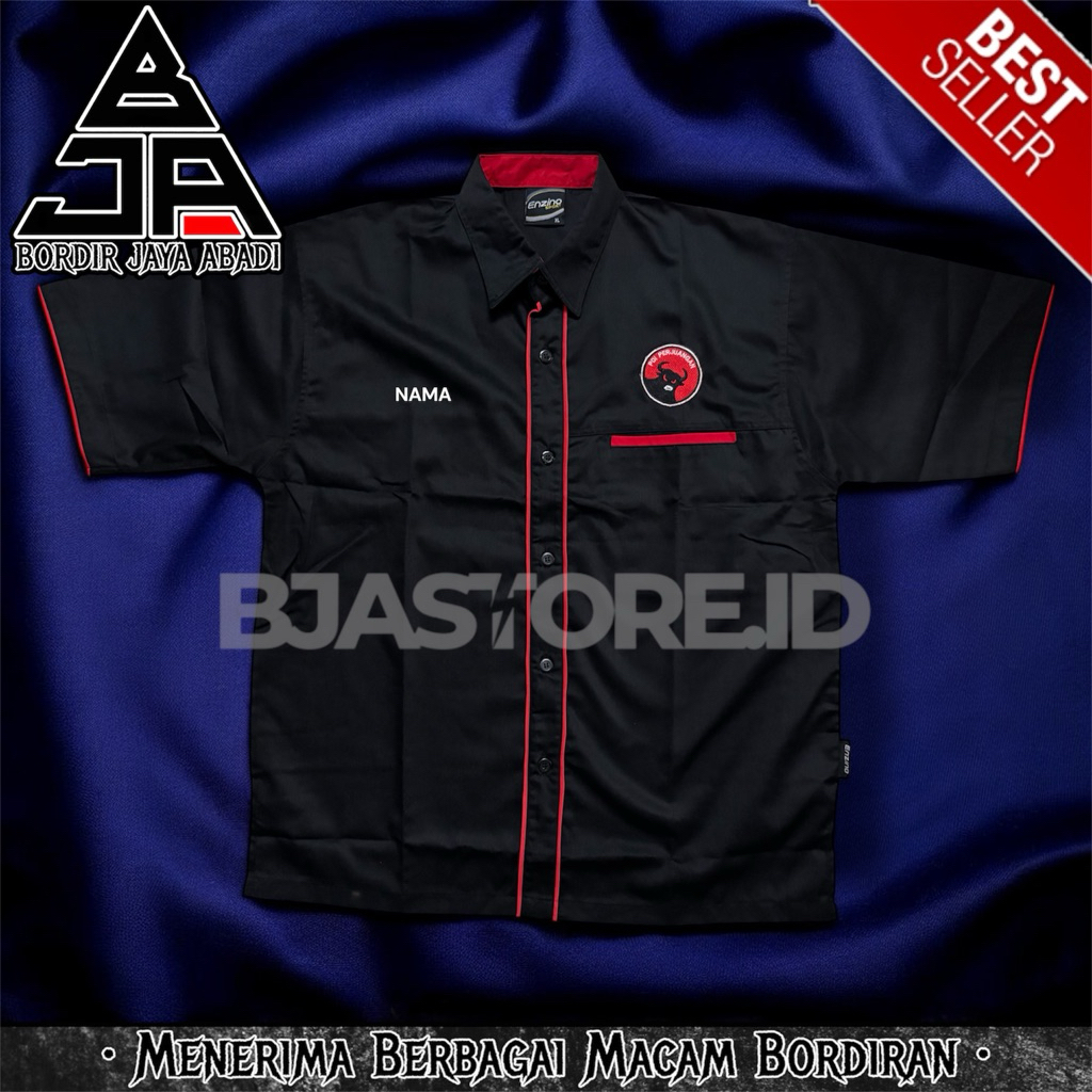 Kemeja PDI Perjuangan Terbaru Hitam Lis