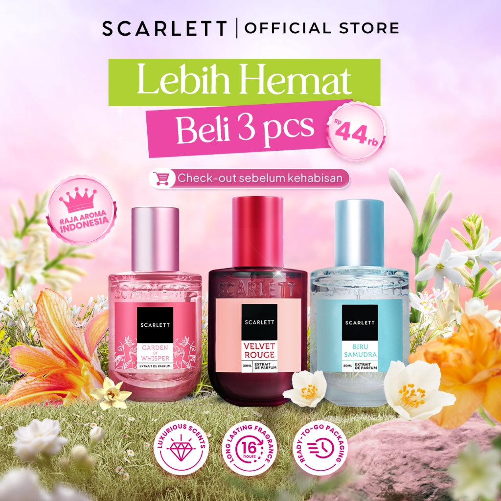 [MIX 3 PARFUM - BEBAS PILIH VARIAN] SCARLETT Eau De Parfum & Extrait De Parfum 30ml Wangi Tahan Lama