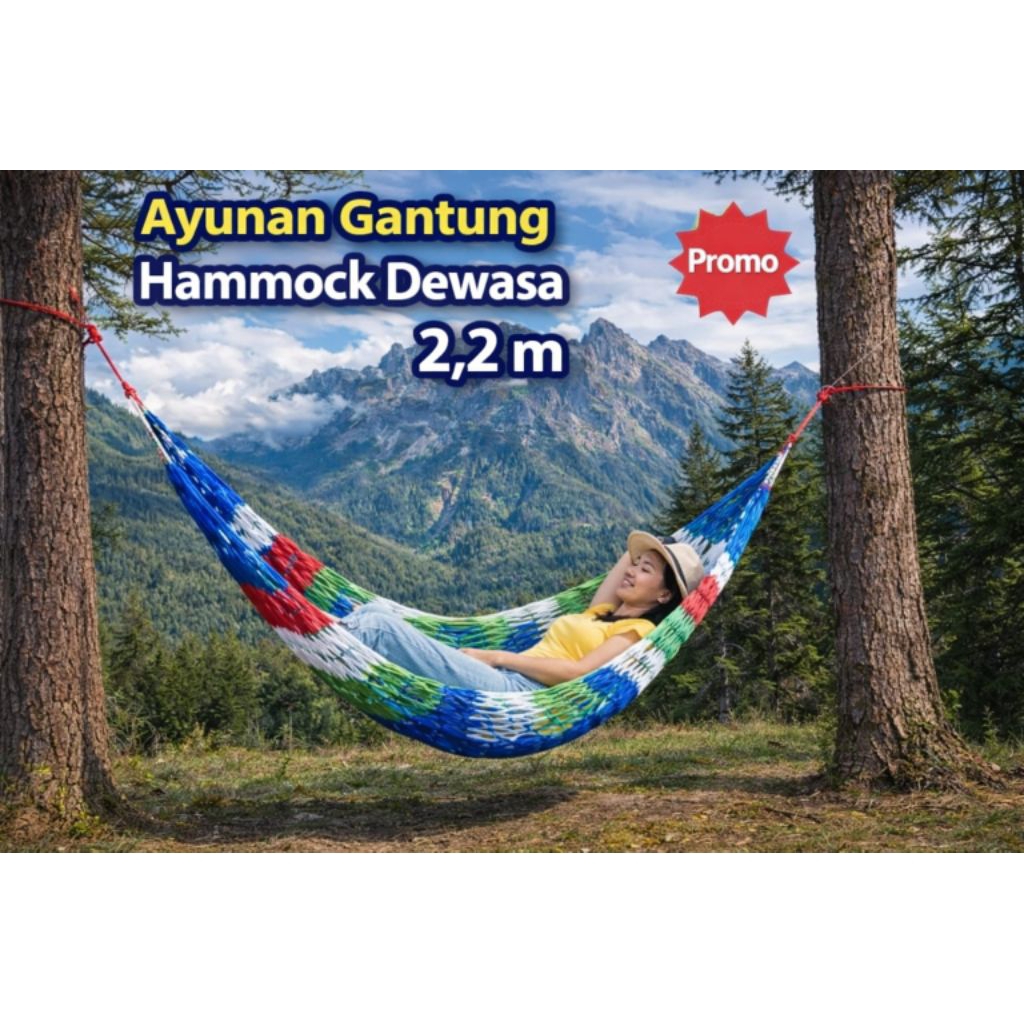 Hommock ayunan gantung tali rajut ayunan jaring REG JUMBO ayunan dewasa berkualitas