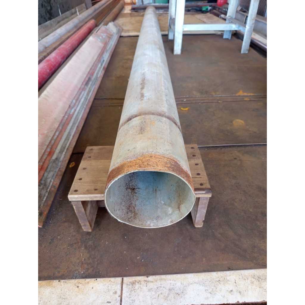 Pipa Besi Galvanis 5 Inch Tebal 3.7 mm OD 138.2 mm ID 128.9 mm ( Harga per 10 cm )