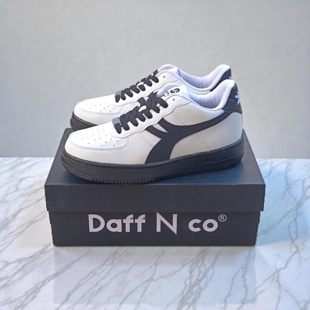 DAFF N CO - SEPATU PRIA WANITA - SEPATU LOKAL - SNEAKERS - MENTALITY SERIES - WHITE BLACK