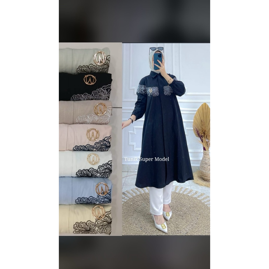 TUNIK | BLOUSE KATUN BORDIR WINODY PREMIUM KANCING AKTIF