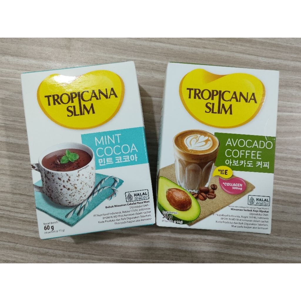 TROPICANA SLIM DRINK MINT COCOA, AVOCADO COFFEE