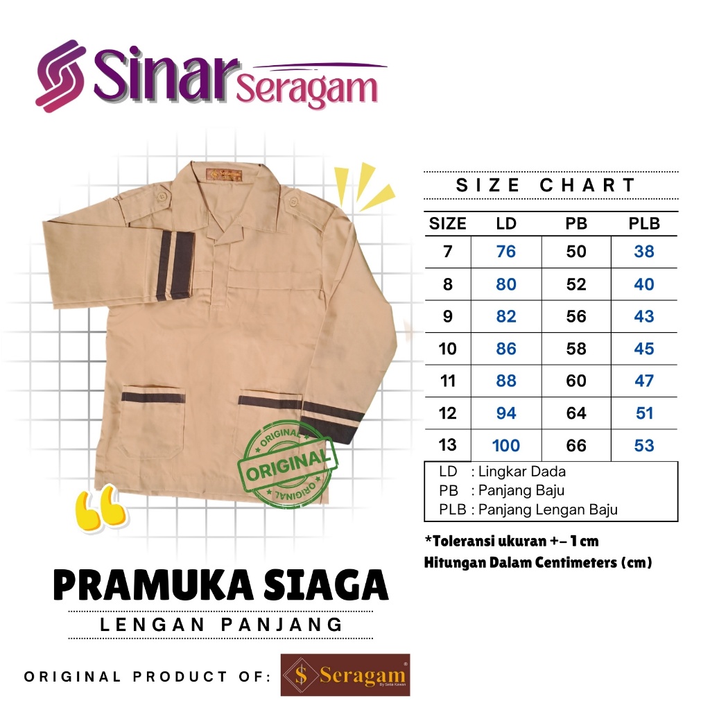 Baju Pramuka Siaga Panjang SD merk SERAGAM