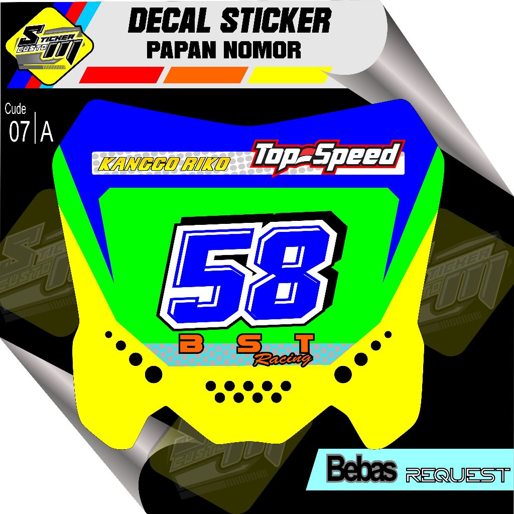 Decal Sticker Papan Nomor CRF.KLX.SUPERMOTO DLL Sp 07