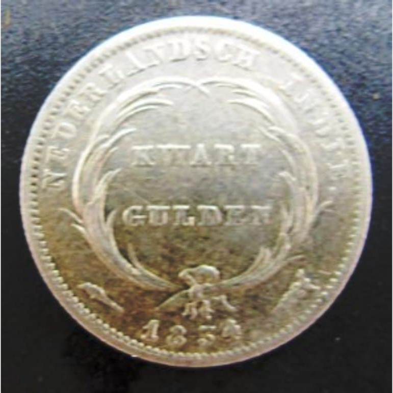 BL262 koin kwart gulden King Willem 1 1834 Nederlandsch Indie Perak BL262