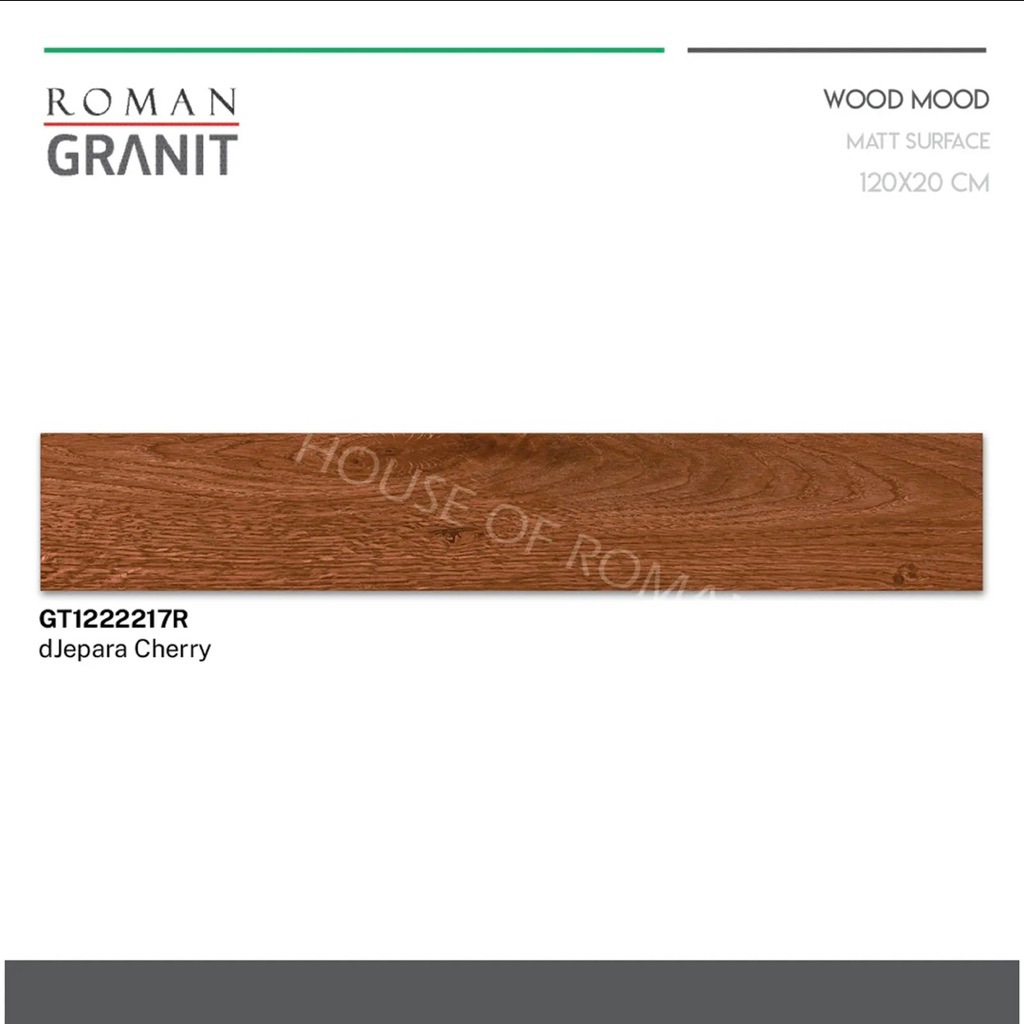 Roman Granit 120x20 dJepara Cherry/Granit Motif Kayu 20x120/Keramik Lantai Kayu/Lantai Vynil/Keramik