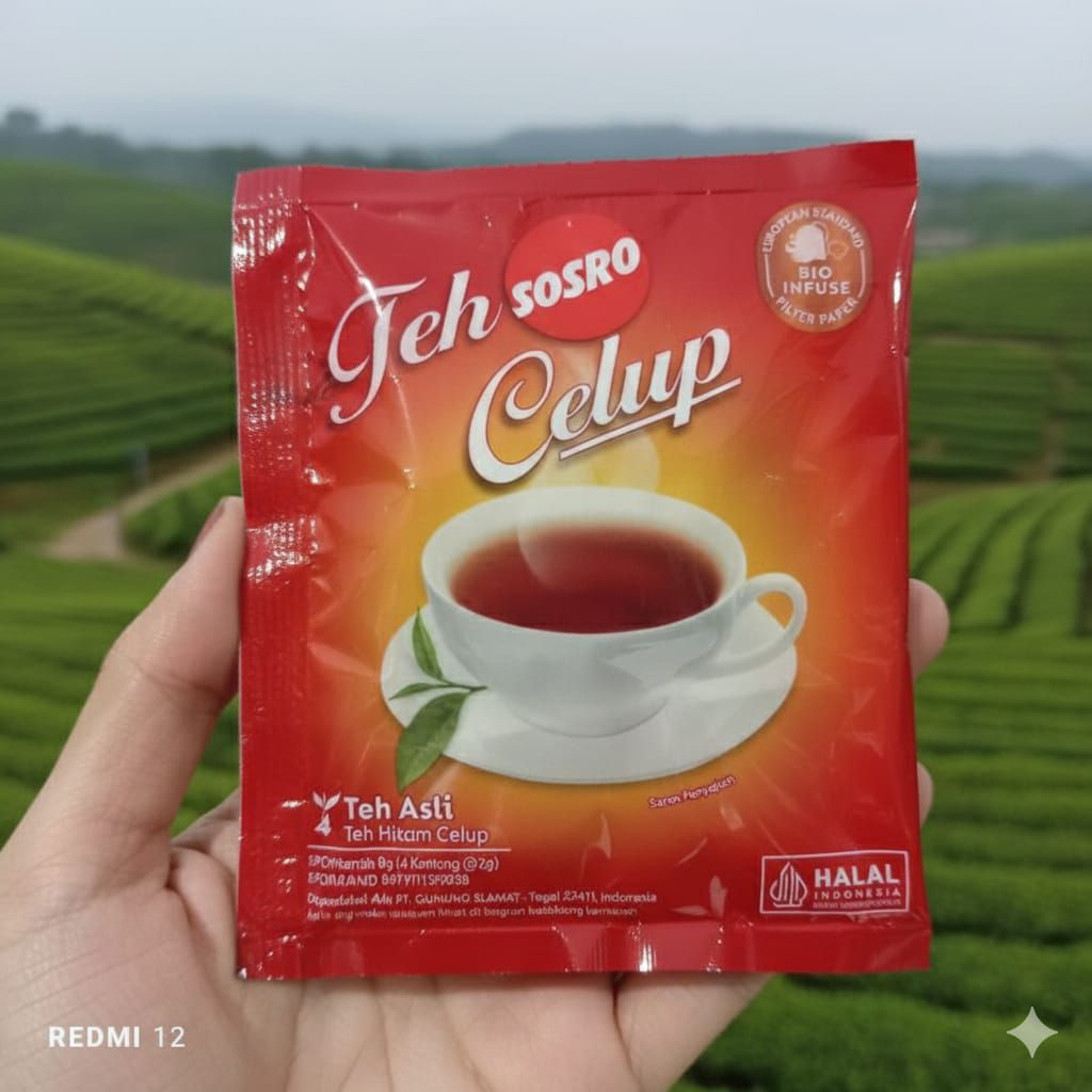 Teh celup Sosro sachet isi 4 kantong teh Sosro celup isi 4 kantong kemasan sachet