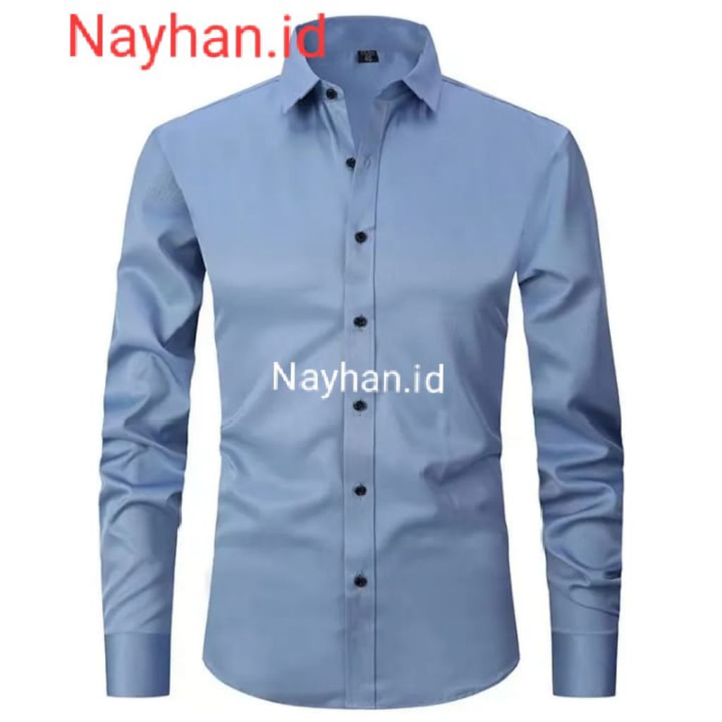 Kemeja Pria Nayhan Warna Abu-abu Premium