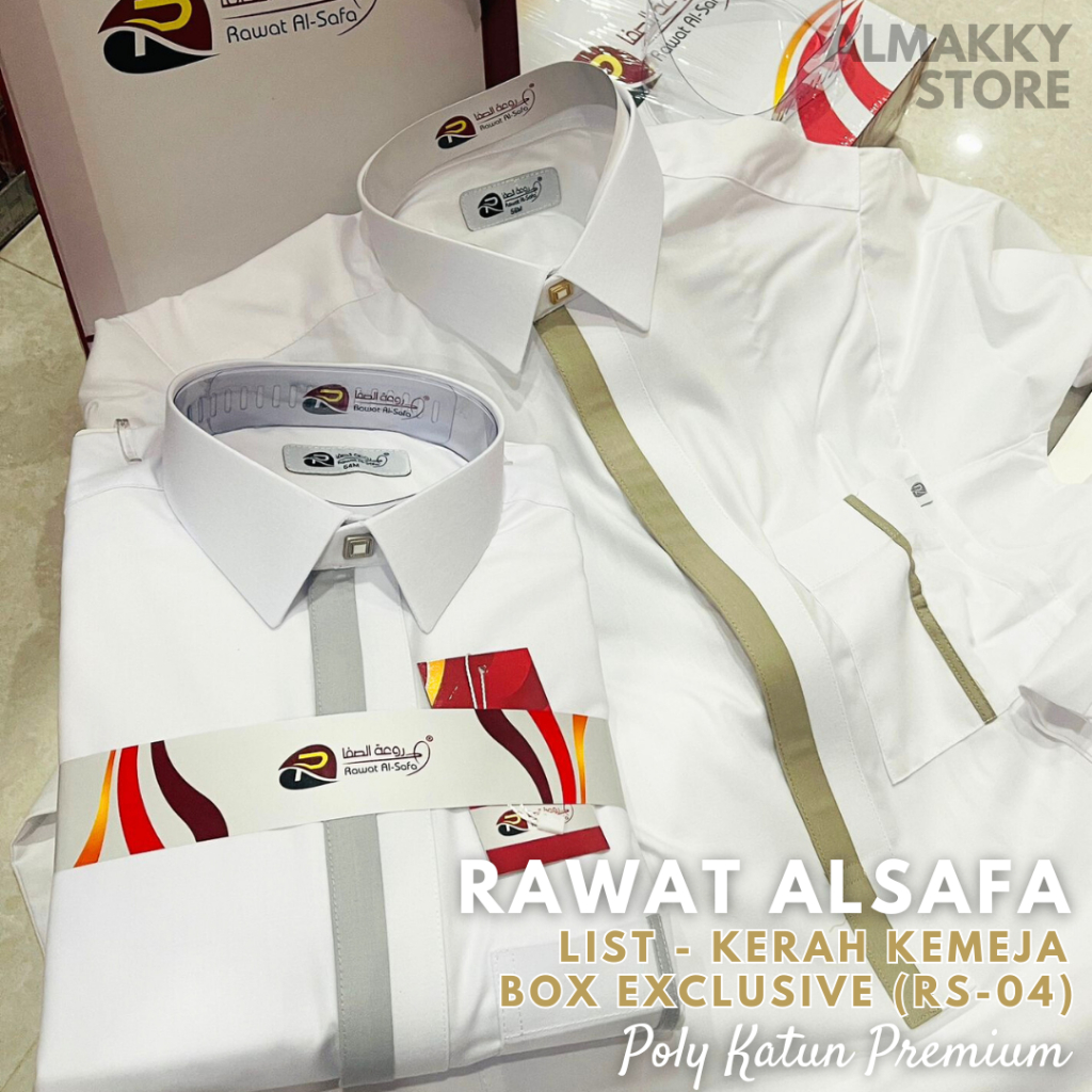 JUBAH RAWAT ALSAFA KATUN LIST KERAH KEMEJA EXCLUSIVE BOX - Gamis Pria Kombinasi Premium Al Safa