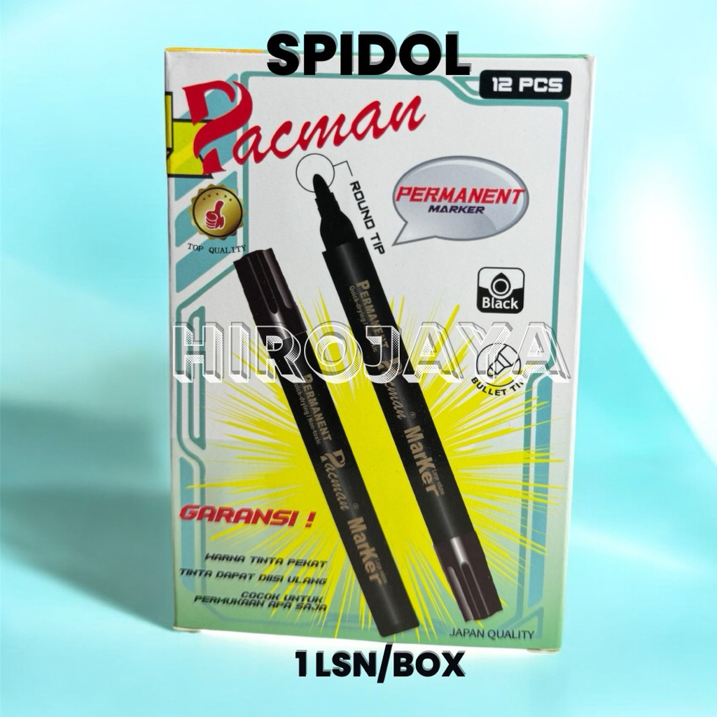 Spidol Hitam Permanen – 1 Lusin| Tinta Tajam, Awet & Tidak Mudah Pudar