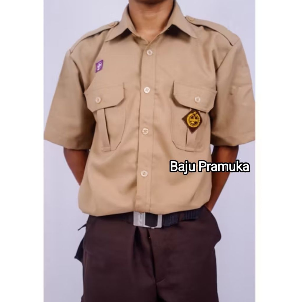 Baju Pramuka Pembina Laki-Laki Guru Cowok Dewasa Bahan Anti Kusut