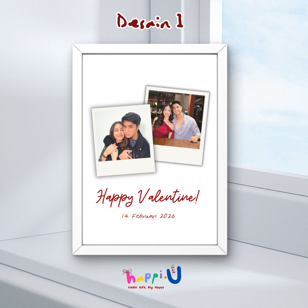 Happi.U Gift Desain 1 - Gift Foto Frame 3D Custom 21x30 A4 | Gift Ideas Bingkai Foto Custom | Kado U