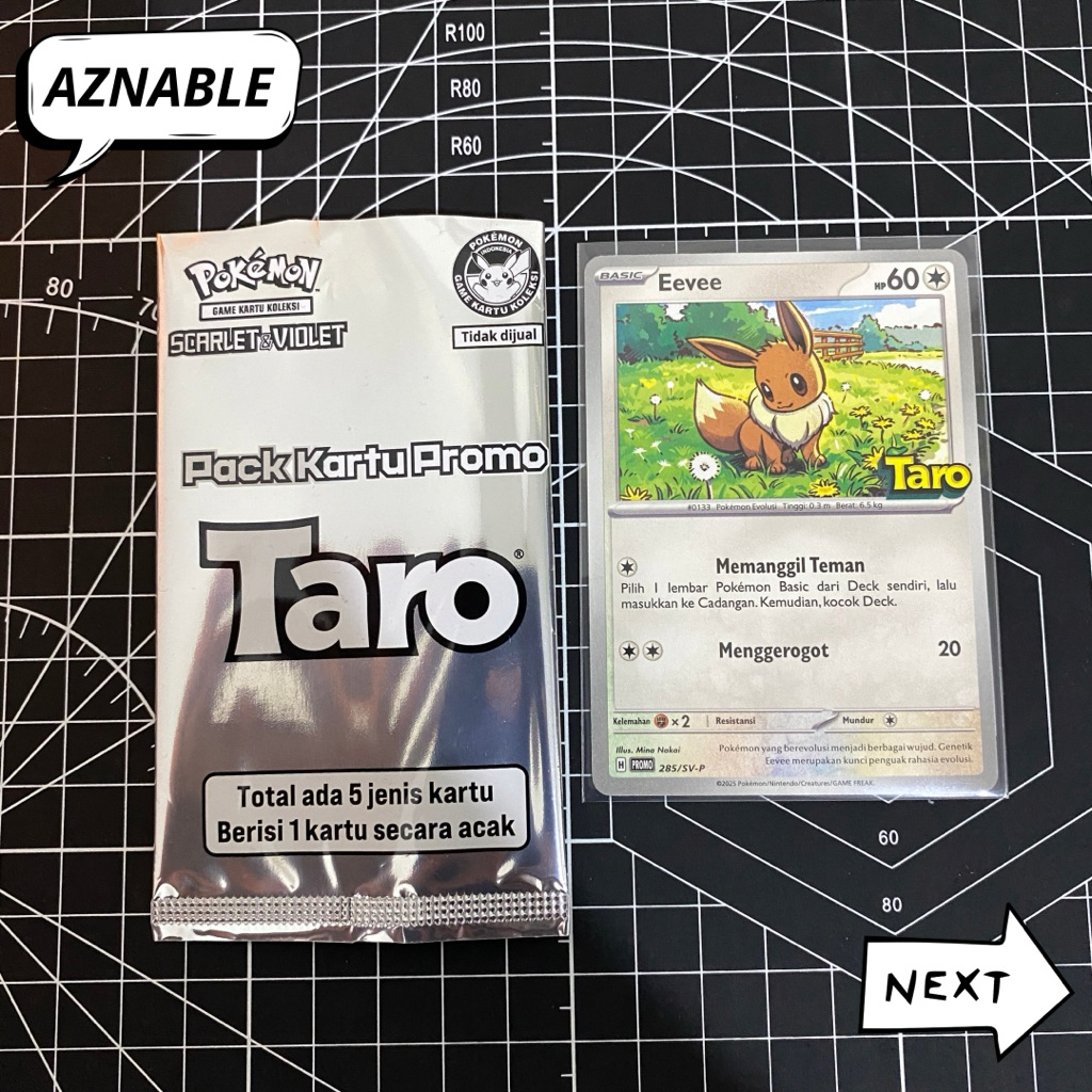 Kartu Promo Pokemon Taro | Eevee | Pokemon x Taro