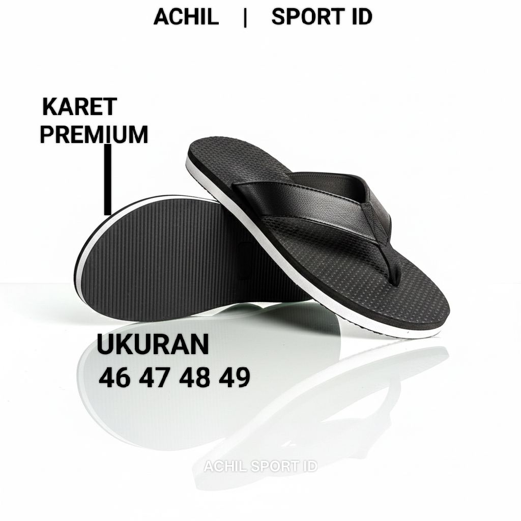 Jumbo Sandal Jepit Pria Hitam Karet Slip On Empuk Sandal Jepit Pria Ukuran Jumbo 48 49 Sandal Pria J