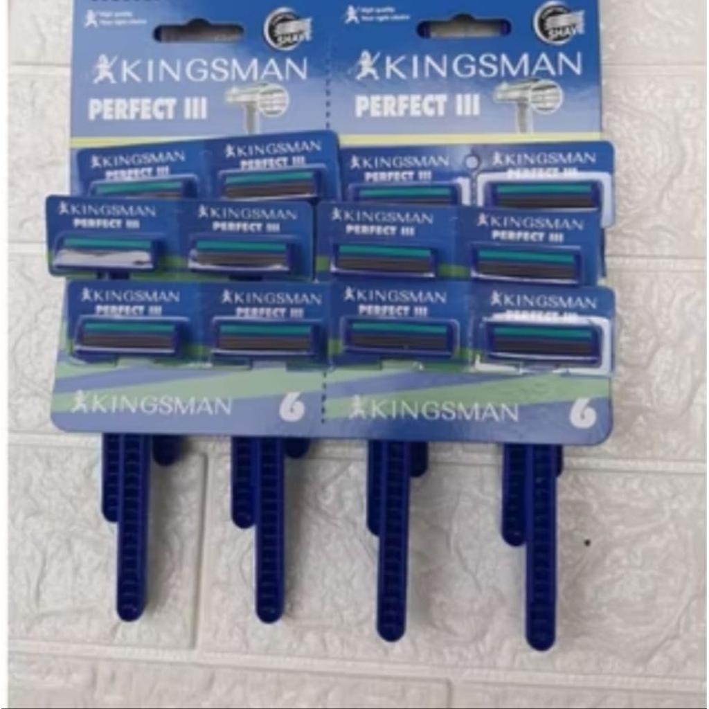 KINGSMAN Alat Cukur 3 Mata Pisau Isi 12pcs , 24pcs Cukuran Jenggot Alat Cukur Kumis