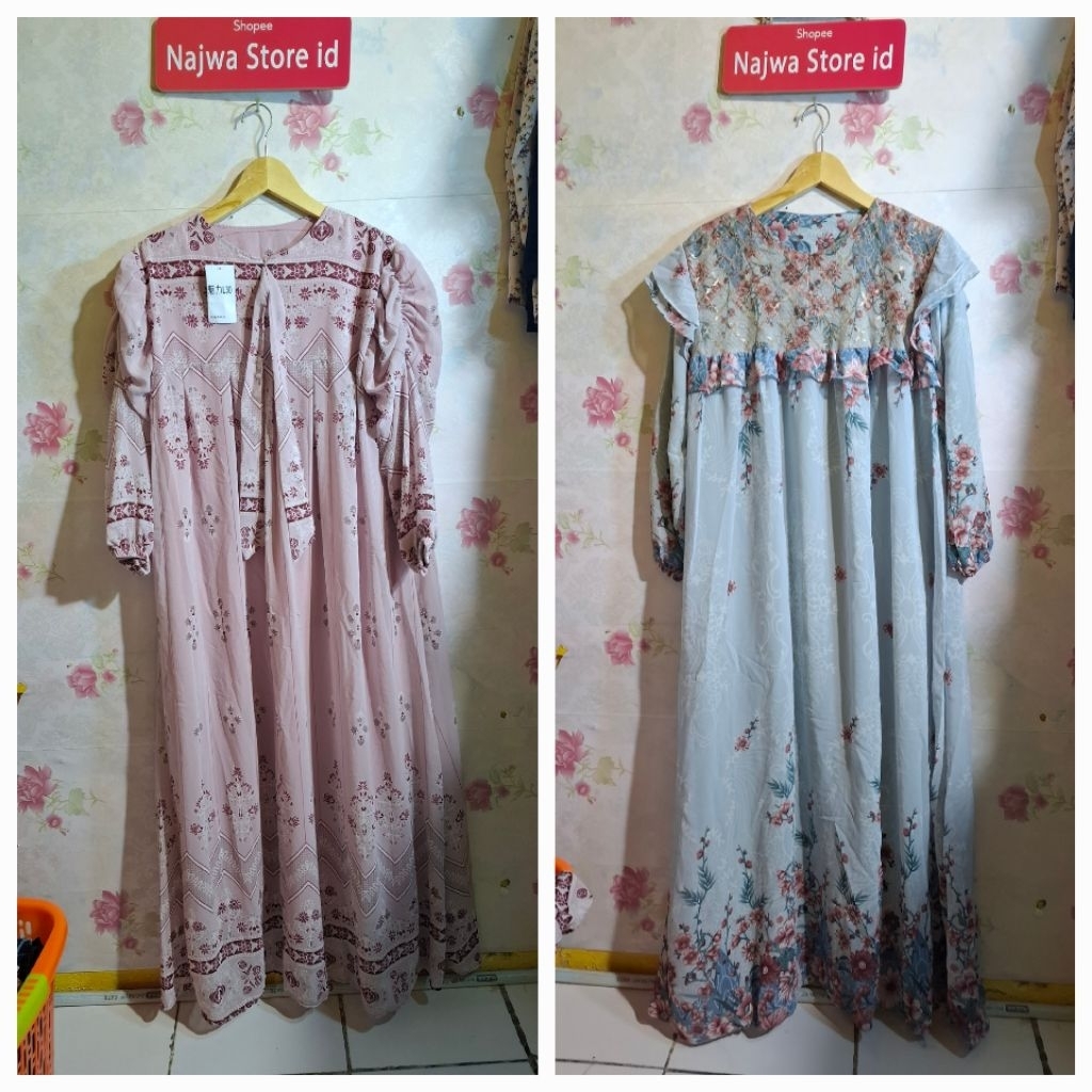 gamis ceruty premium L30 motif printing elegan