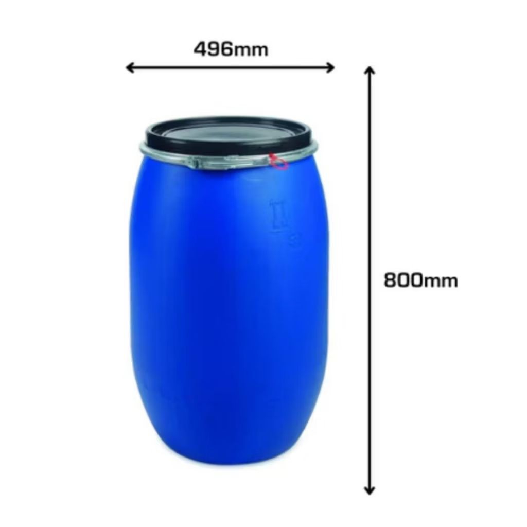 Drum plastik bekas 120L Tempat Air/ Tempat Sampah HDPE Tong 120L Bekas (Sudah Termasuk Kunci)