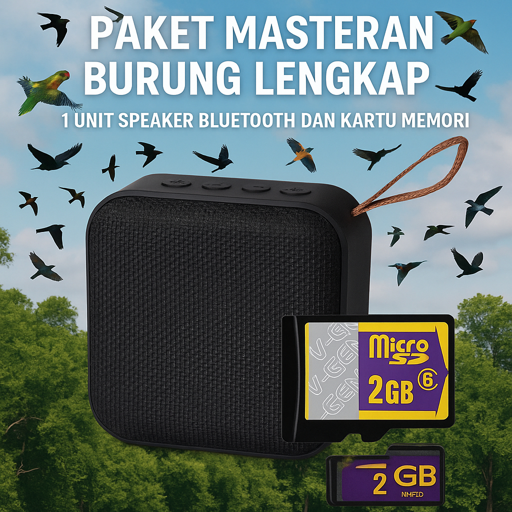 SPEAKER MP3 MASTERAN BURUNG KOMPILASI BURUNG LOVEBIRD KENARI MURAI KACER CUCAK IJO TERMURAH BUKTIKAN