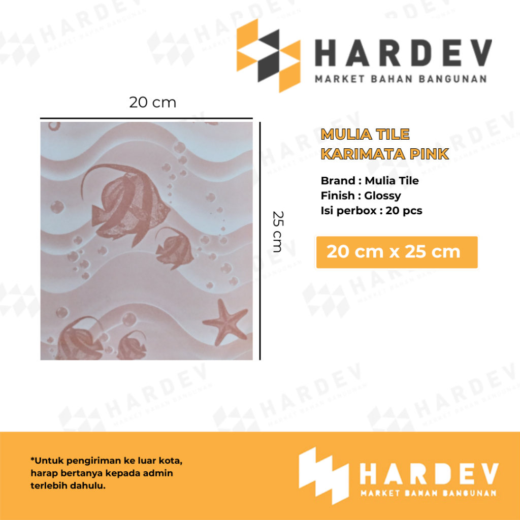 MULIA TILE 20X25 Karimata Pink -KERAMIK DINDING