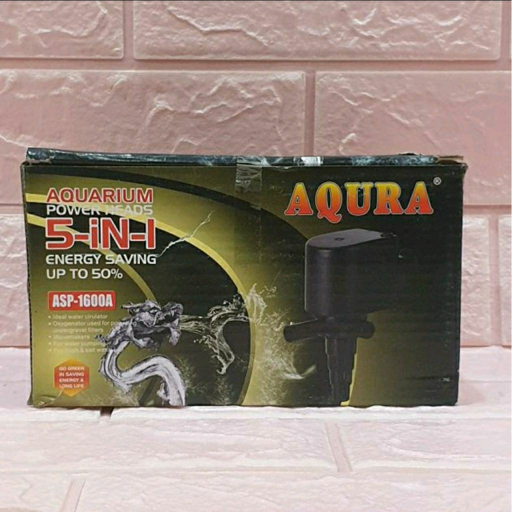 Aqura ASP 1600A Mesin Pompa Air Celup Aquarium Power Heads 5 In 1