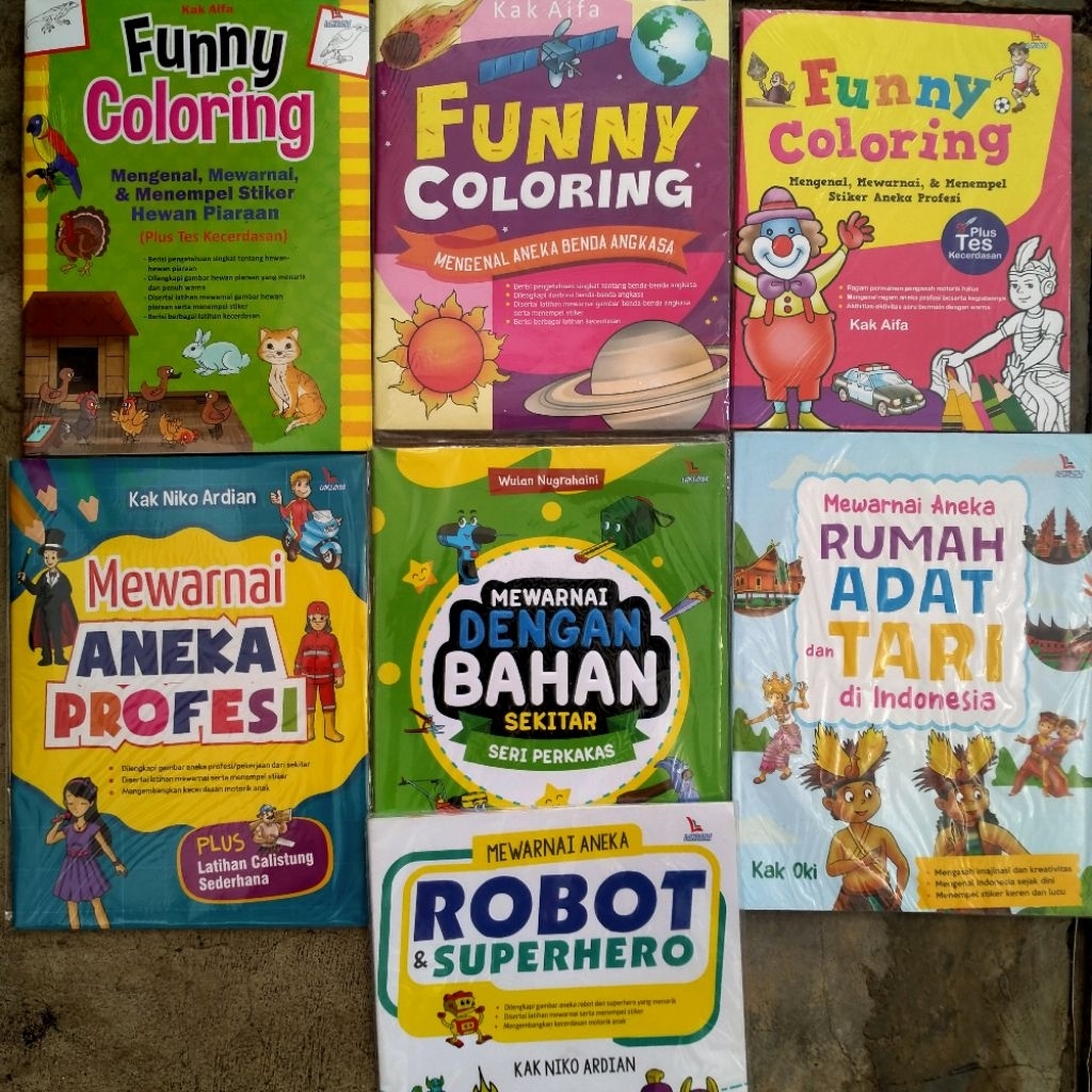 Buku mewarnai anak robot profesi benda angkasa indonesia TK PAUD
